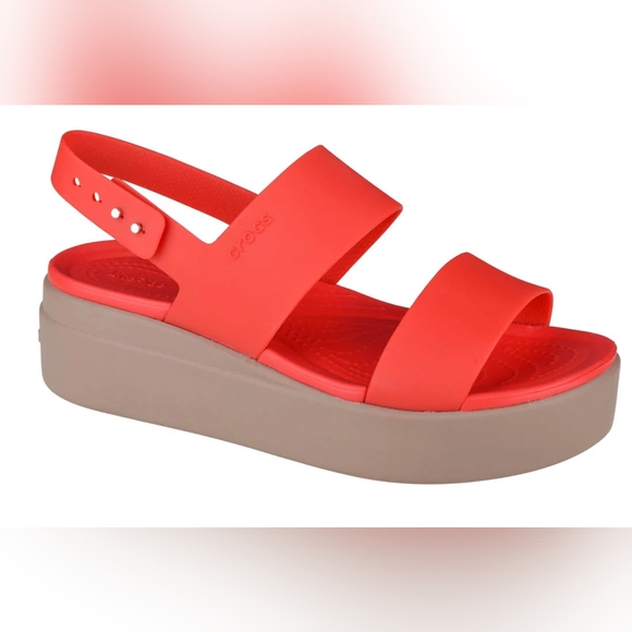 Crocs Brooklyn Low Wedge Flame/Mushroom - Picture 3 of 13